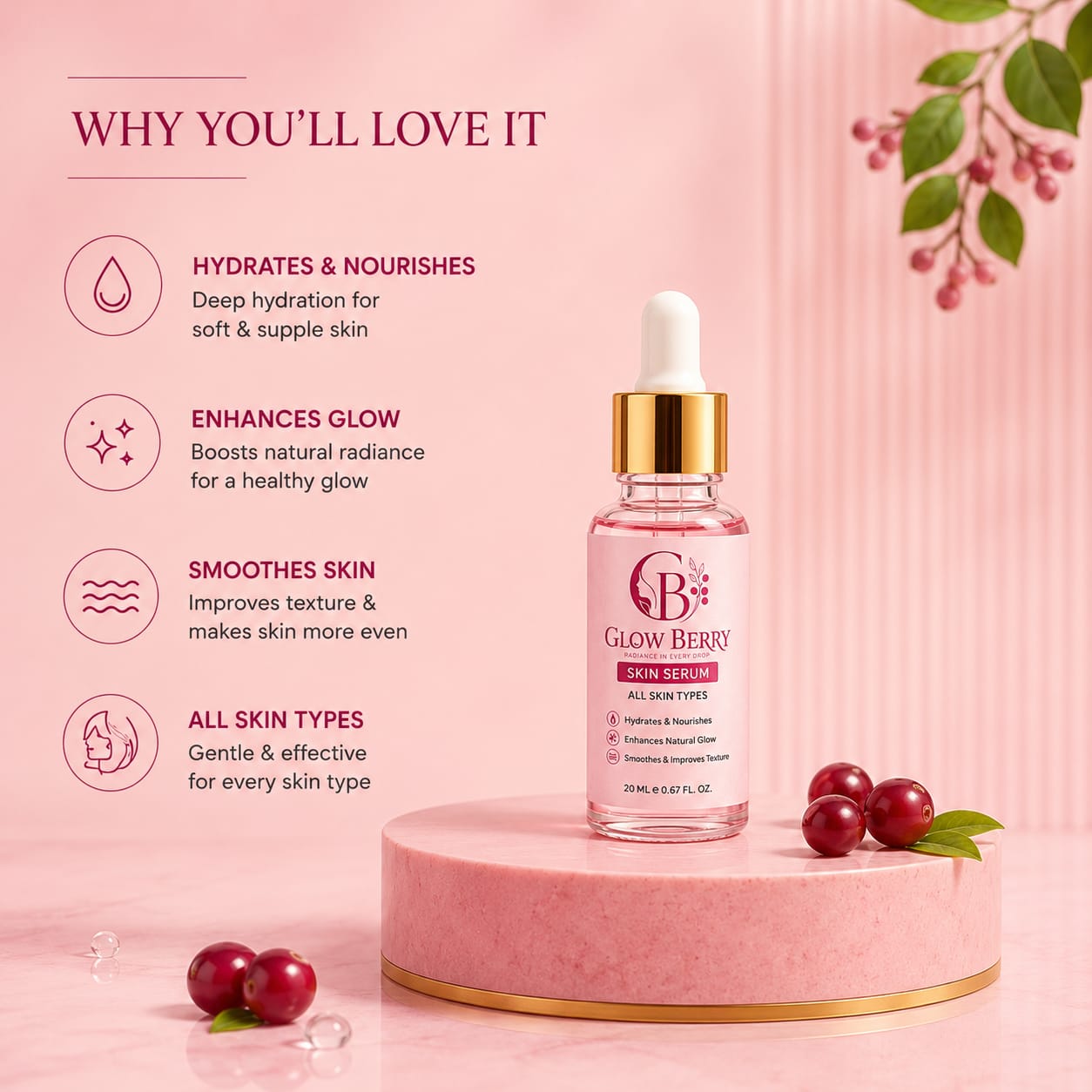 Hydrating Glow Skin Serum for All Skin Types