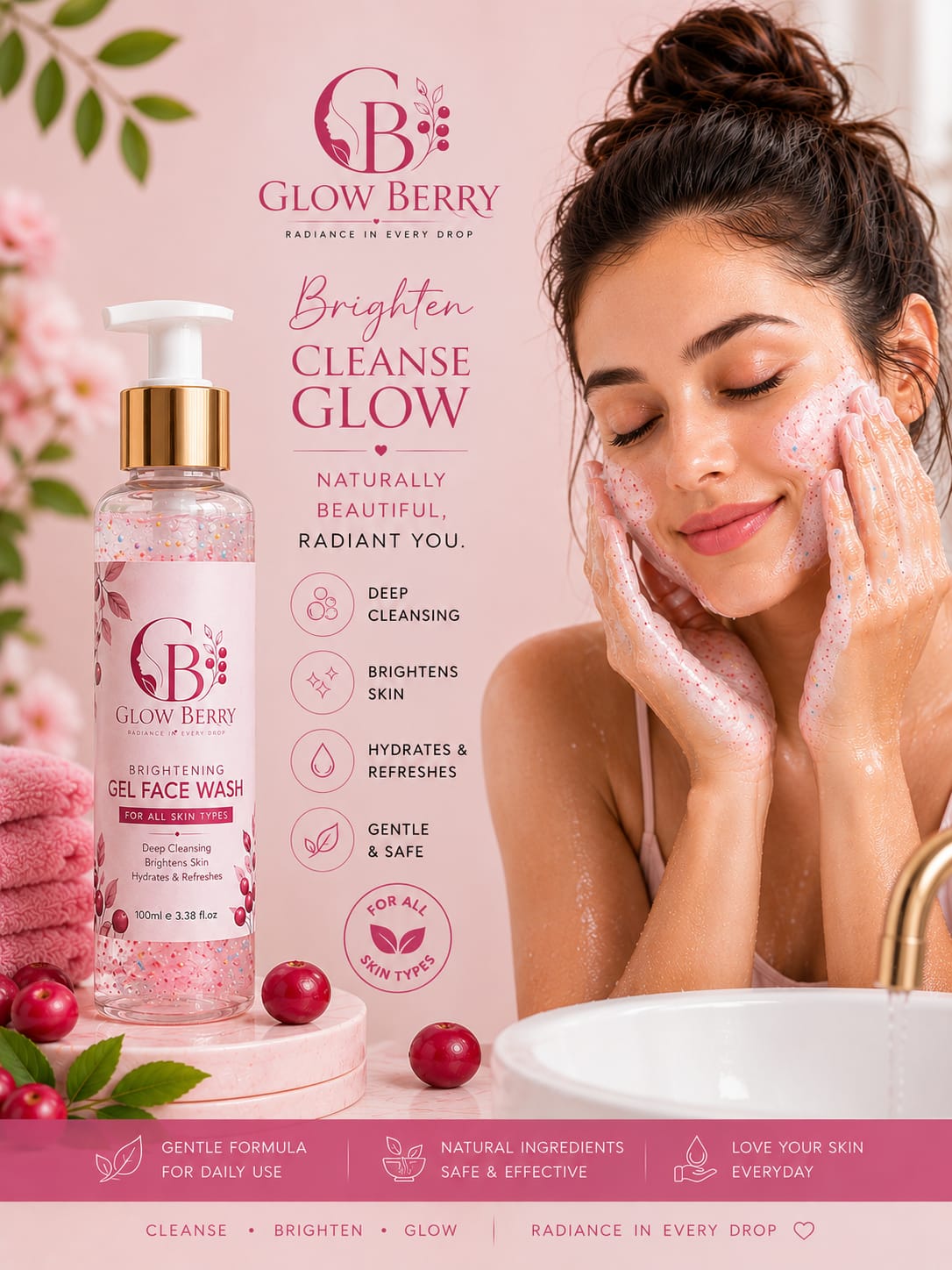 Brightening Face Wash with Vitamin Gel Beeds for Glowing Skin