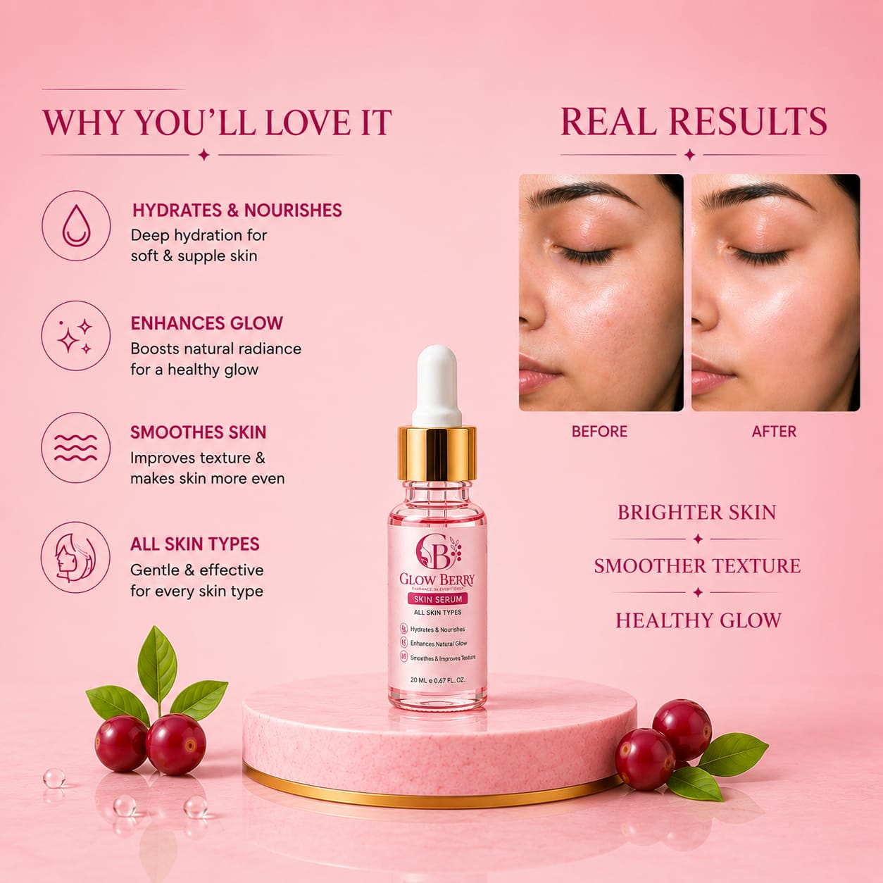 Hydrating Glow Skin Serum for All Skin Types